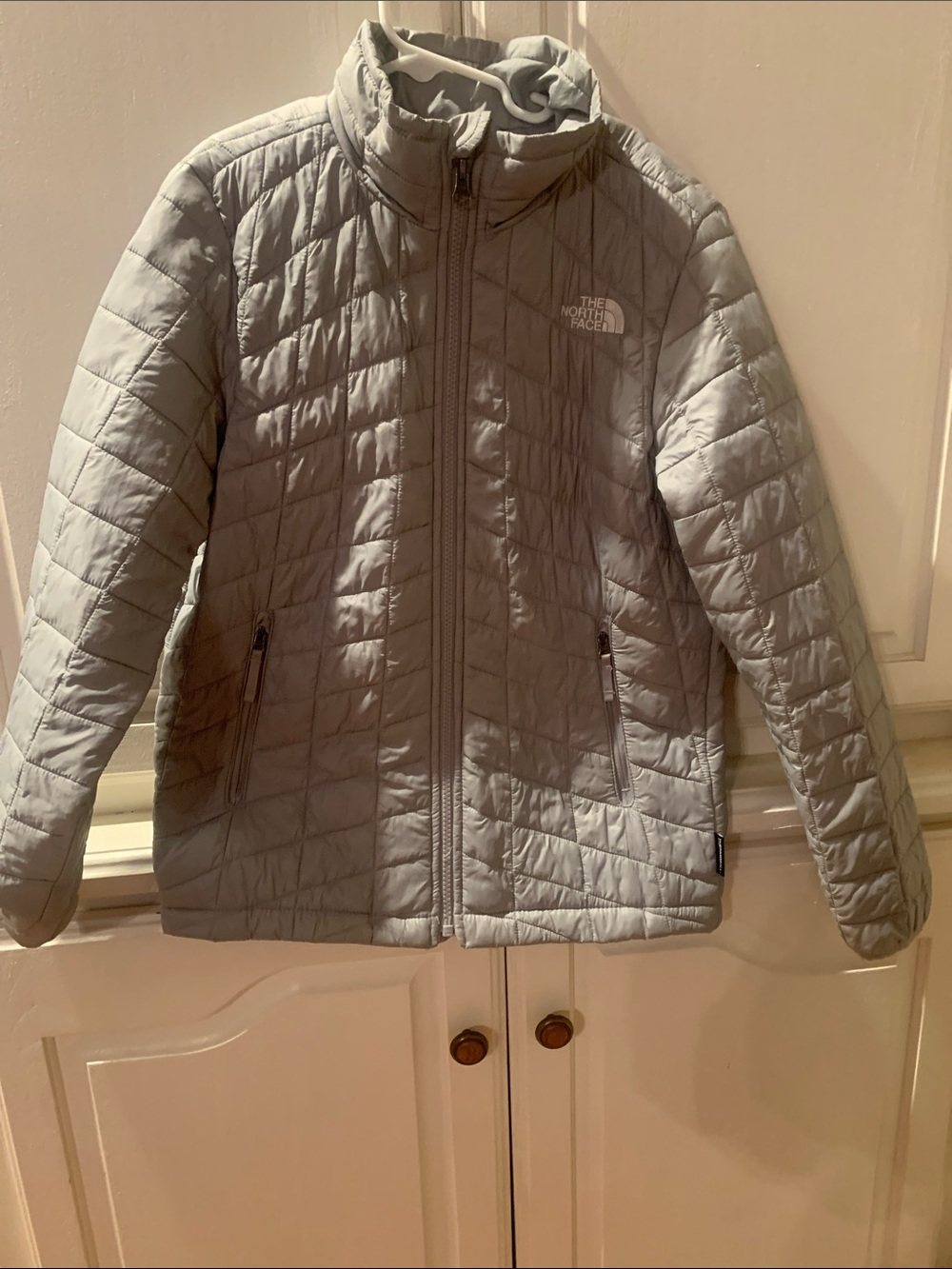 The North Face Kids Grey Quilted Puffer Jacket